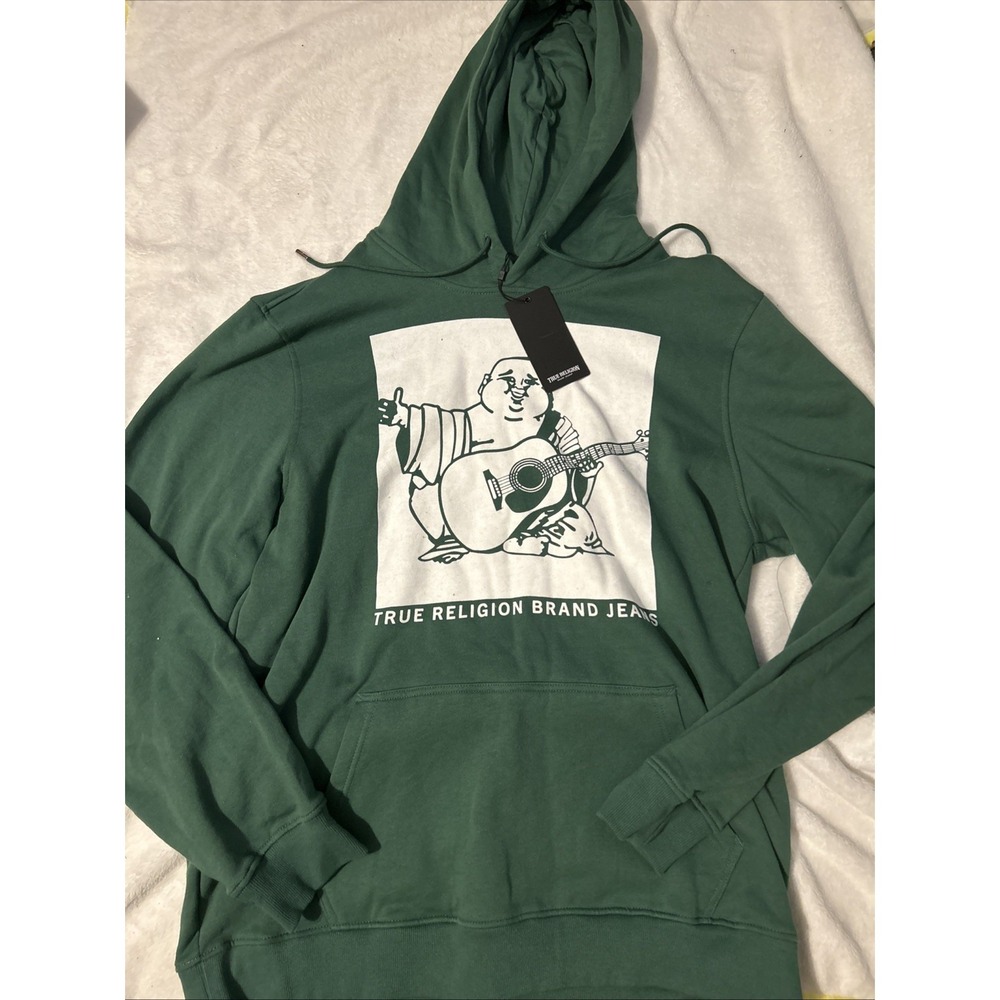 True Religion Graphic Print Hoodie Green Men's Size XXXL